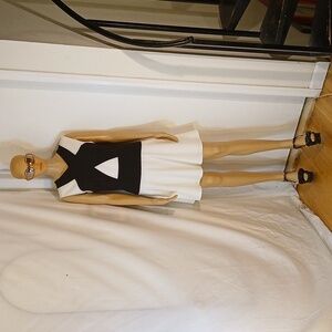 Stunning BCBG Maxazria Black And White Sleeveless Dress